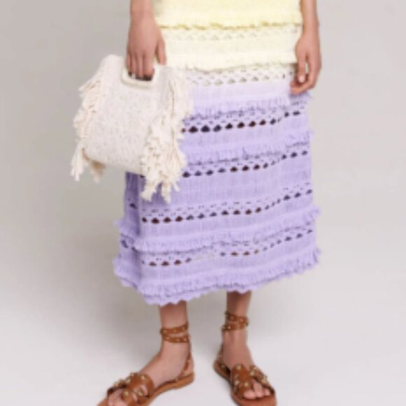 Maje Tiered Maxi Sundress in Purple and Yellow - Picture 15 of 16